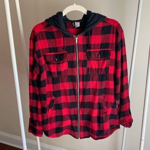 Zip buffalo plaid flannel